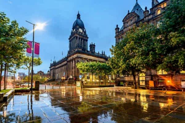 Leeds Town Hall was built  on Park Lane (now The Headrow), Leeds, West Yorkshire, England.